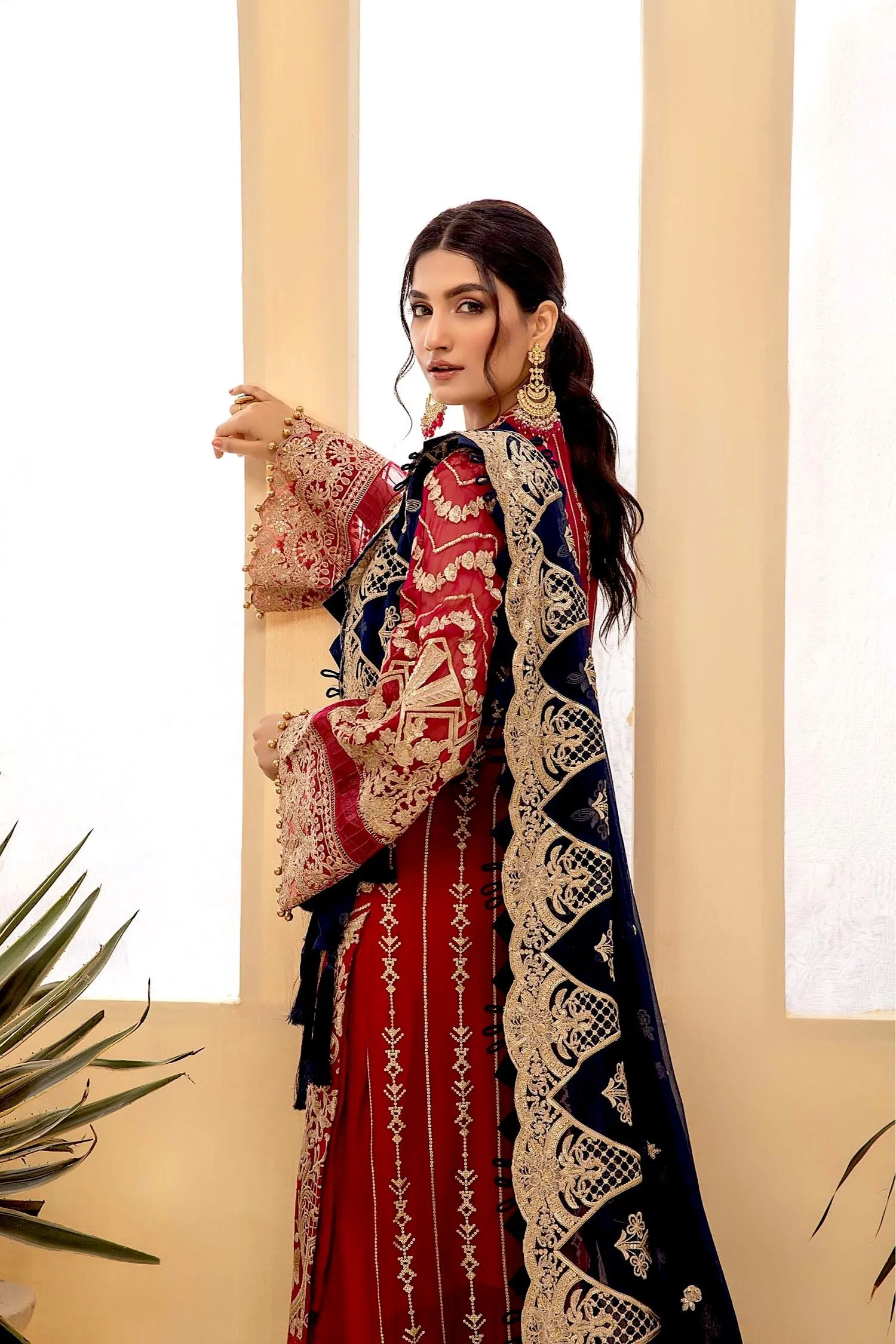 Adan's Libas Tesoro Embroidered Chiffon Formal Collection – Red Galore