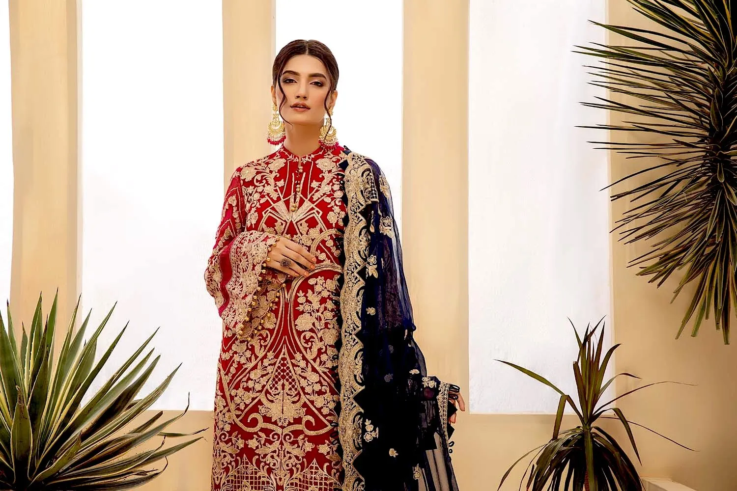 Adan's Libas Tesoro Embroidered Chiffon Formal Collection – Red Galore