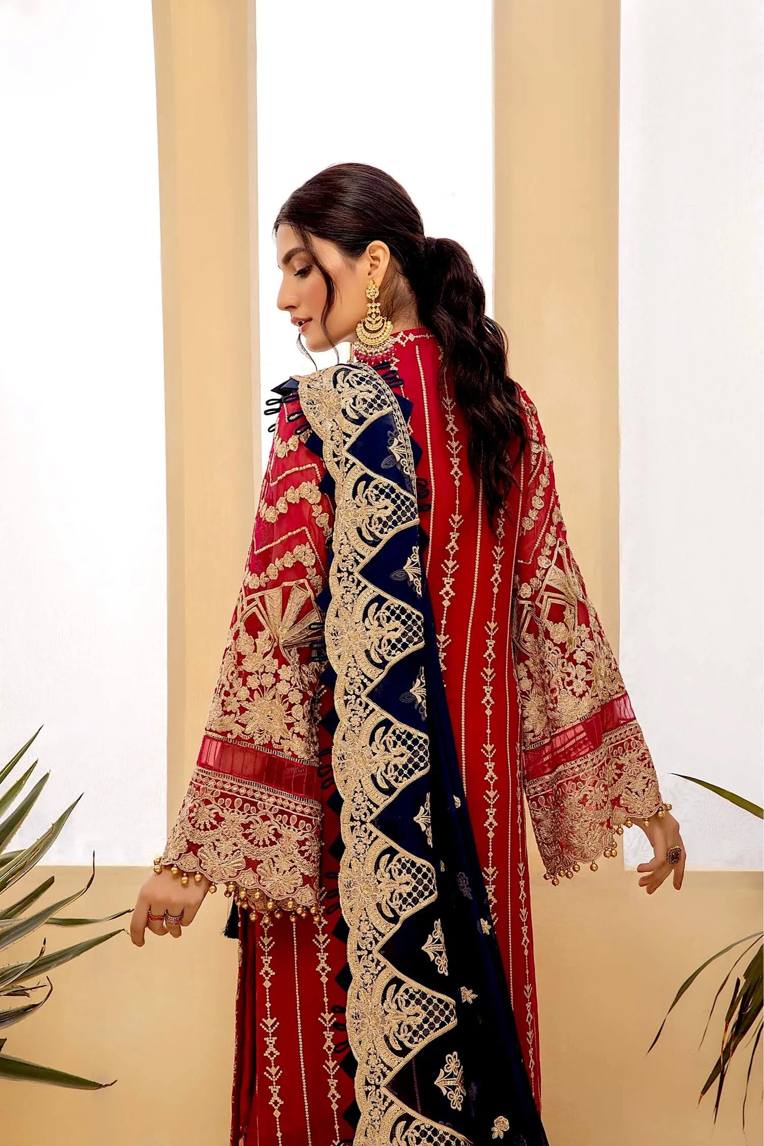 Adan's Libas Tesoro Embroidered Chiffon Formal Collection – Red Galore
