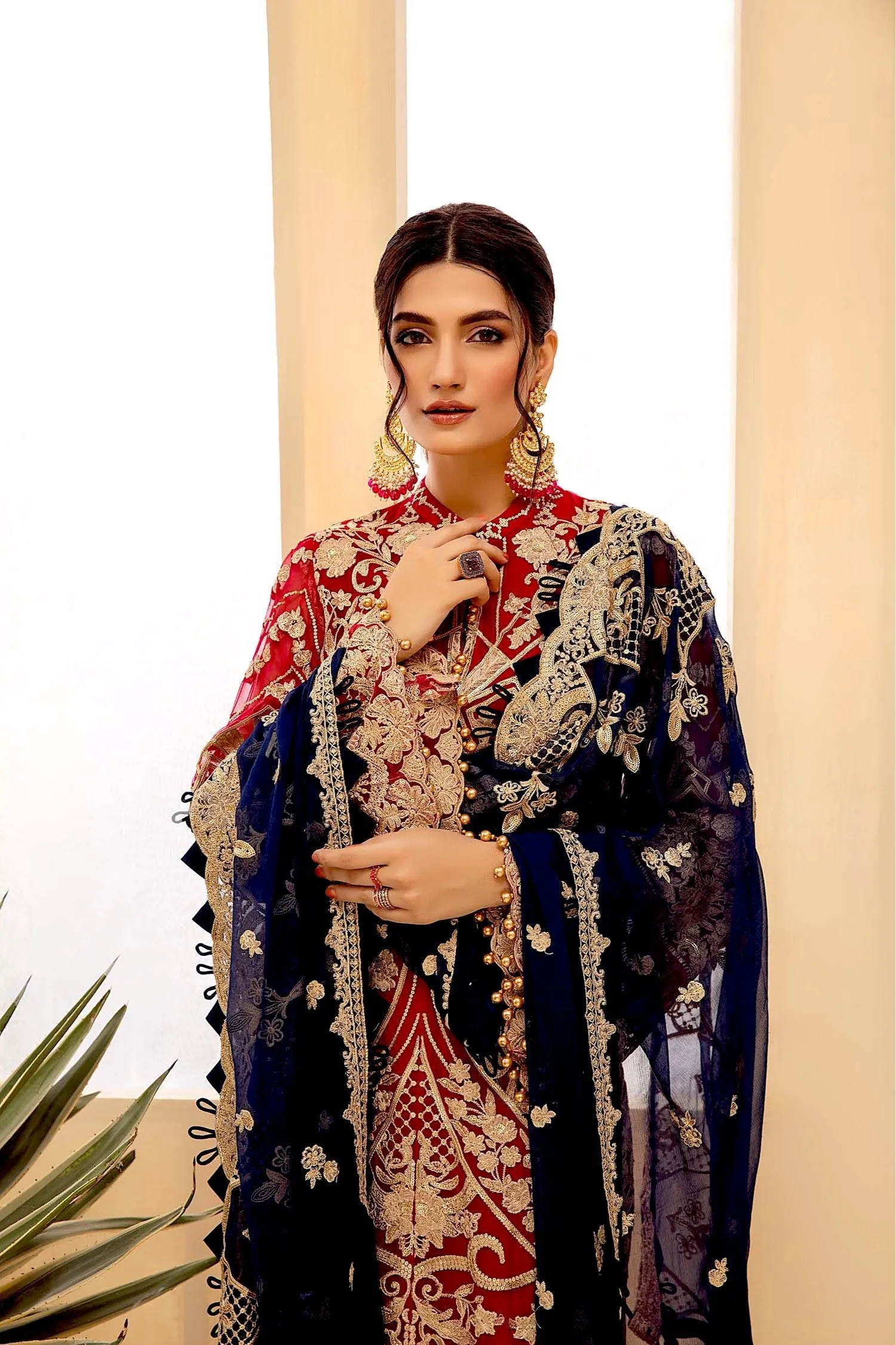 Adan's Libas Tesoro Embroidered Chiffon Formal Collection – Red Galore