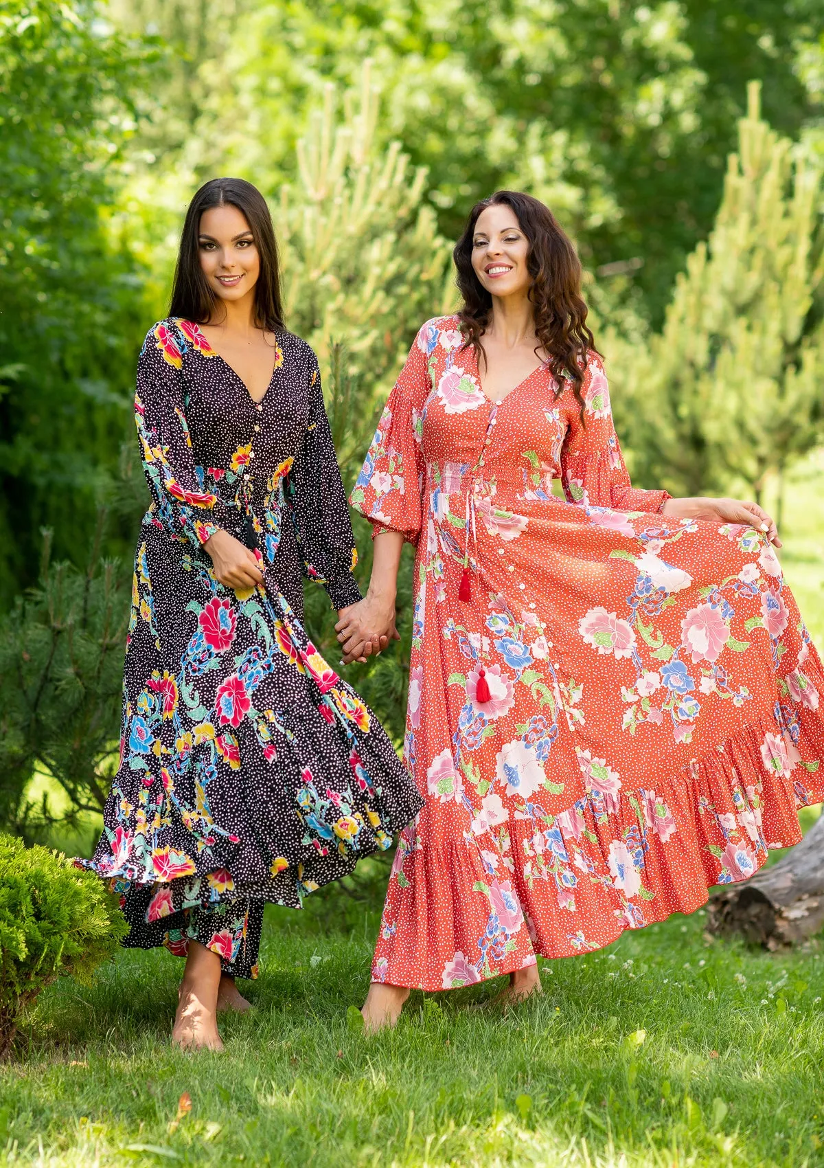 Adelle Dot Orange Dress
