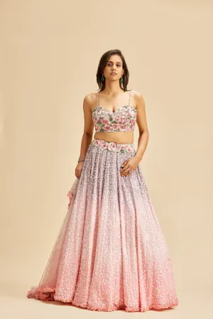Blush To Lilac Shaded Lehenga Set