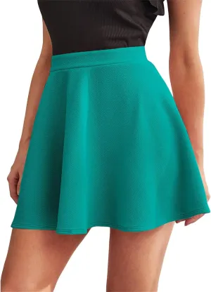 Casual Mini Skirts for Women Summer Elastic High Waisted Skort Lightweight Ruffle Hem Flared Skater Short Skirt 2025