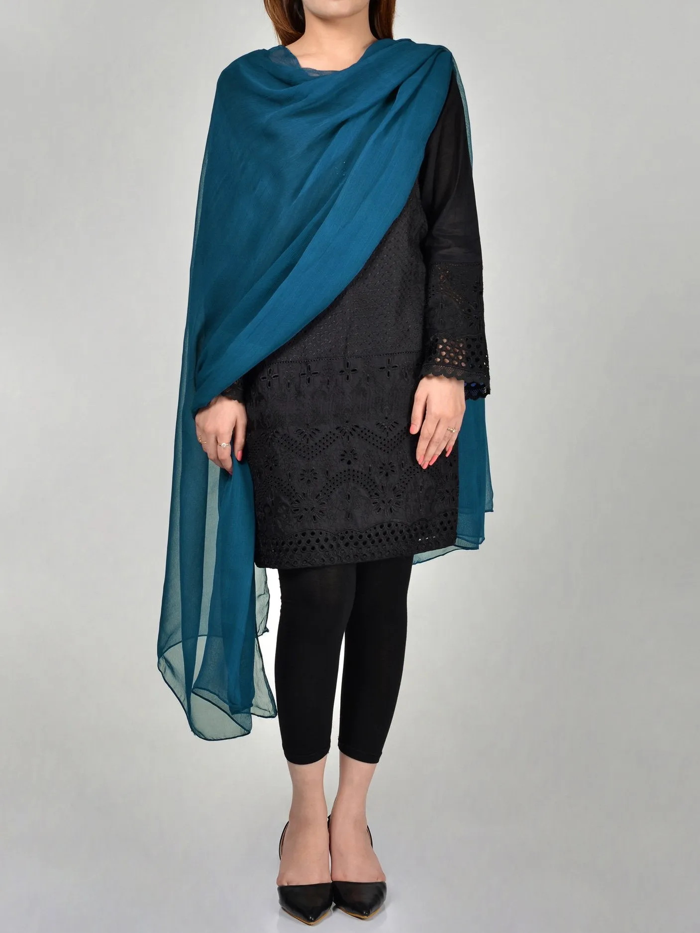 Chiffon Dupatta-Zinc