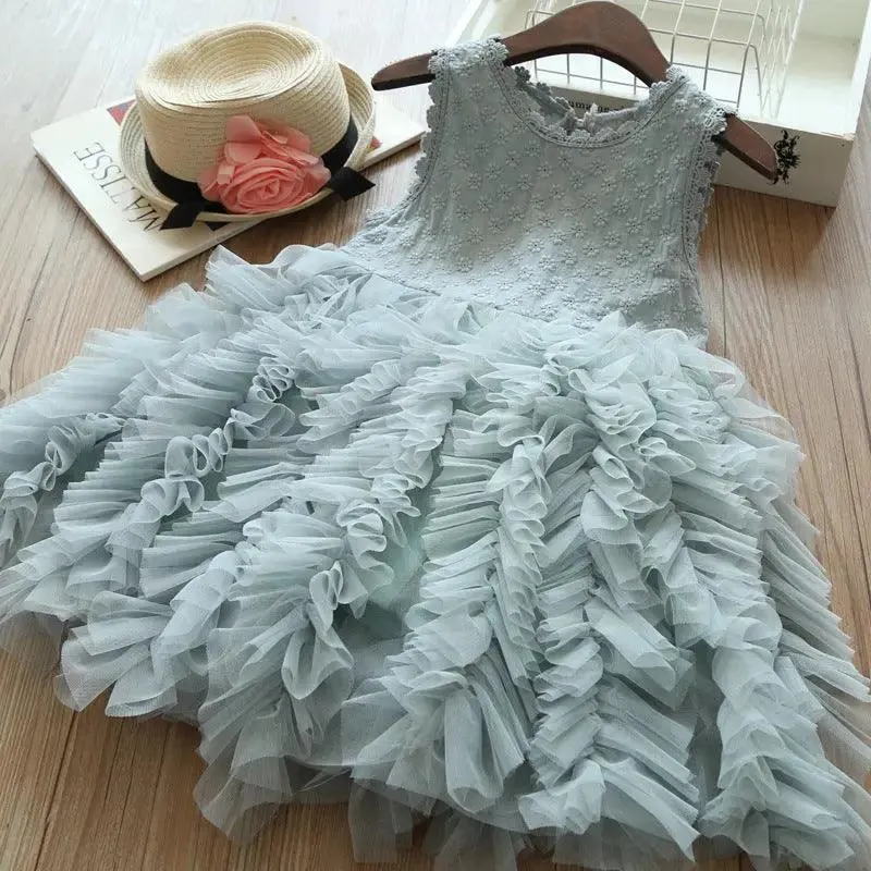 Children's Sleeveless Summer Dress with Tutu Skirt