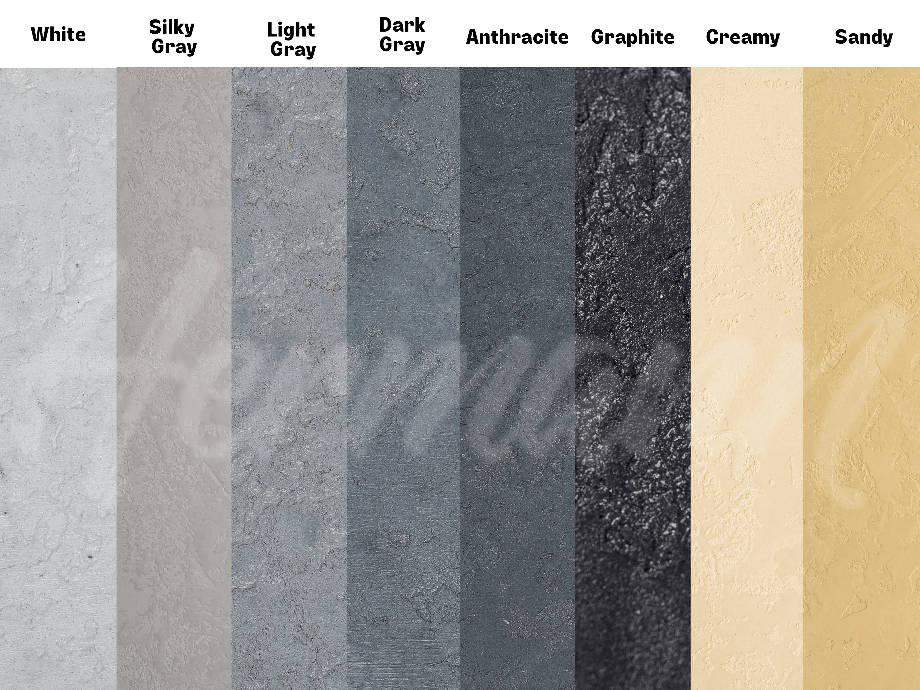 Concrete wall finish / Concrete effect plaster 20 kg - Anthracite - Complete kit with primer and glossy varnish