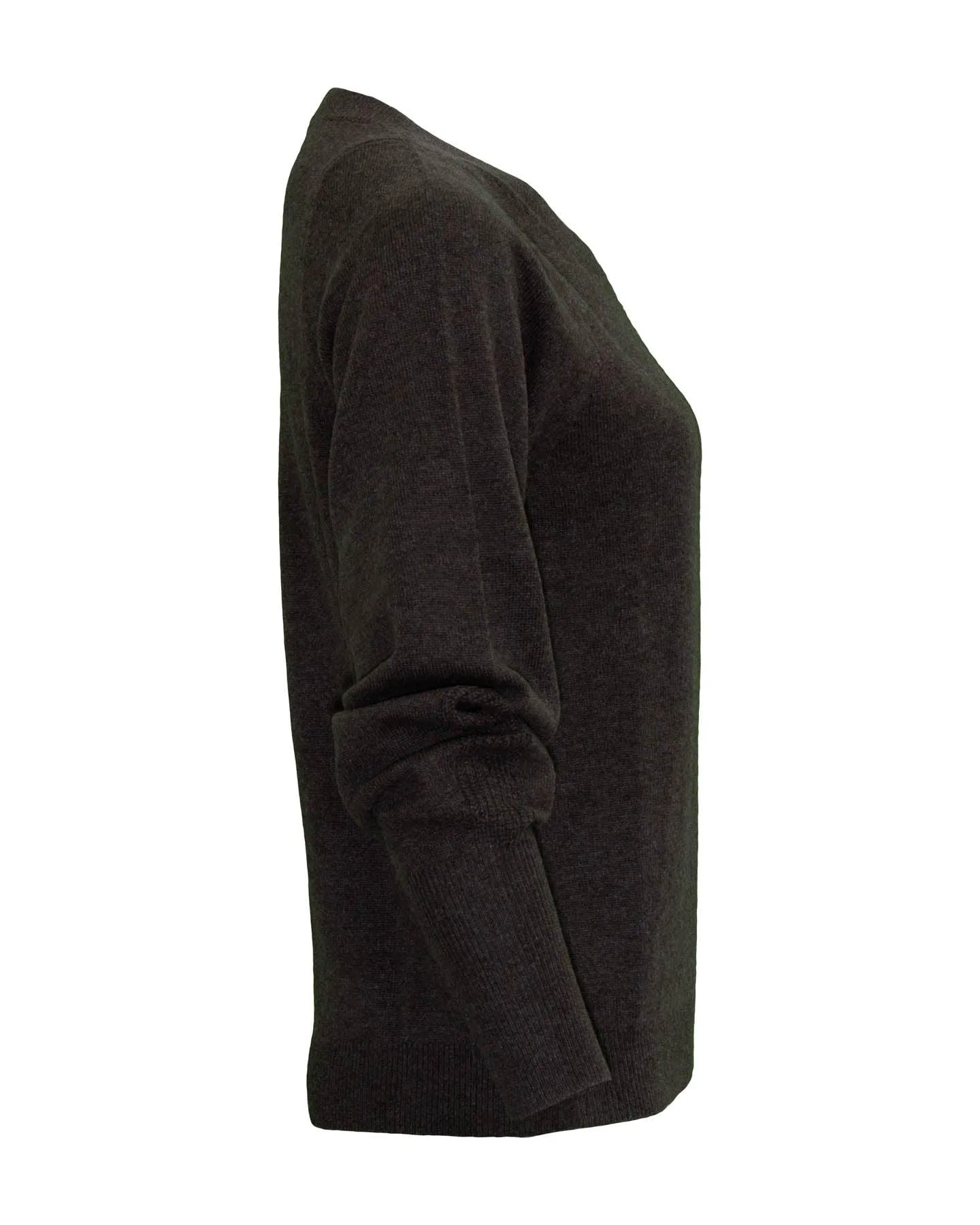 Crewneck Organic Cashmere Knit Brown