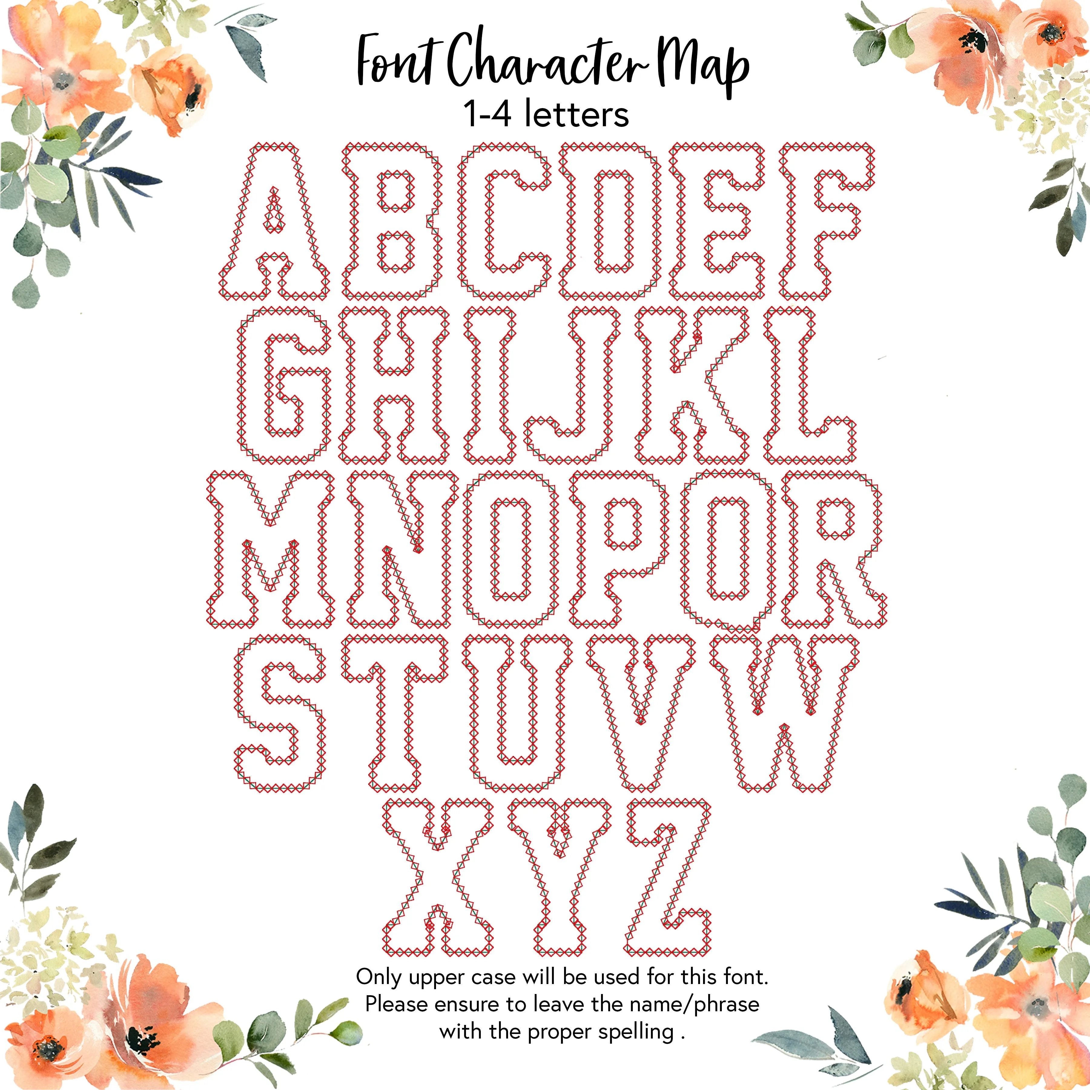 Custom Name Appliqué with Block Names Embroidered Garment
