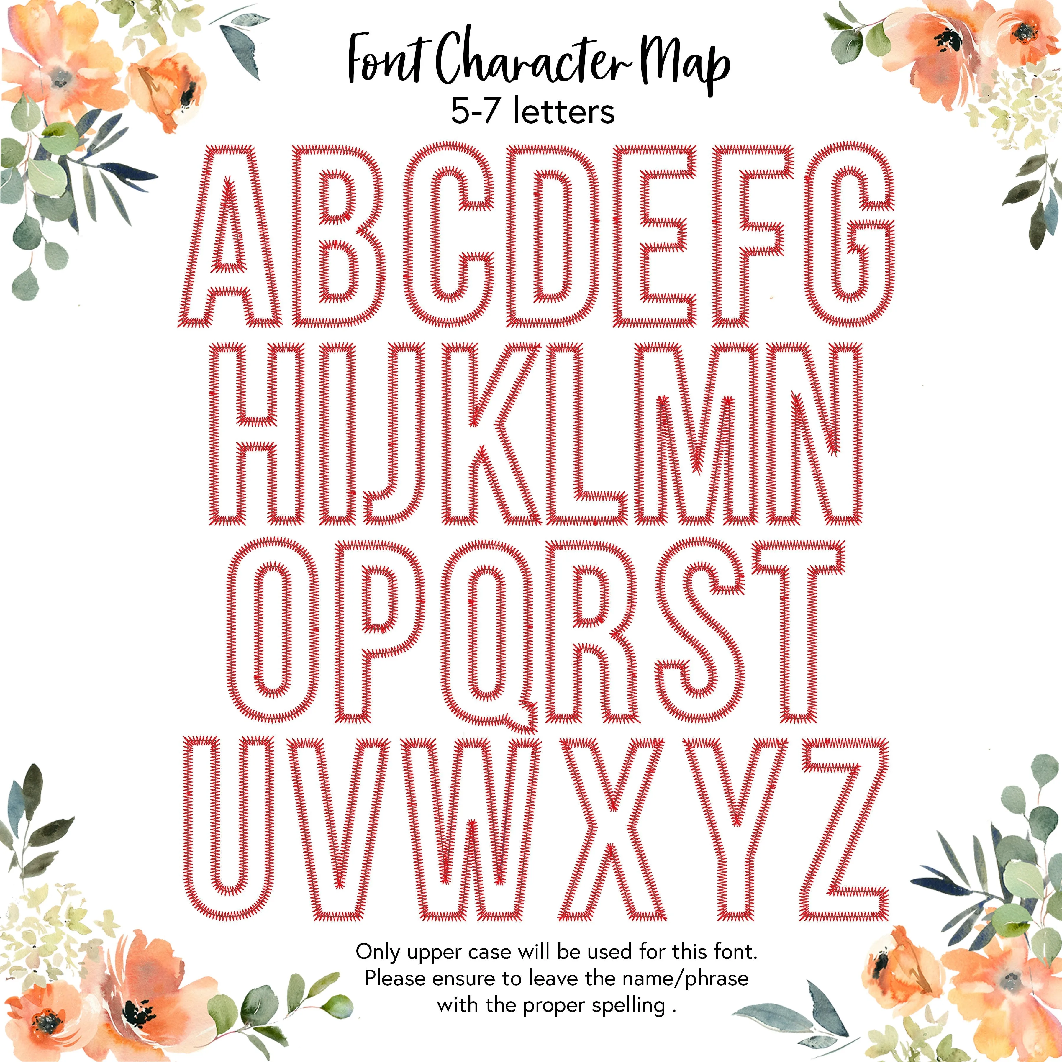 Custom Name Glitter Embroidered Applique Garment