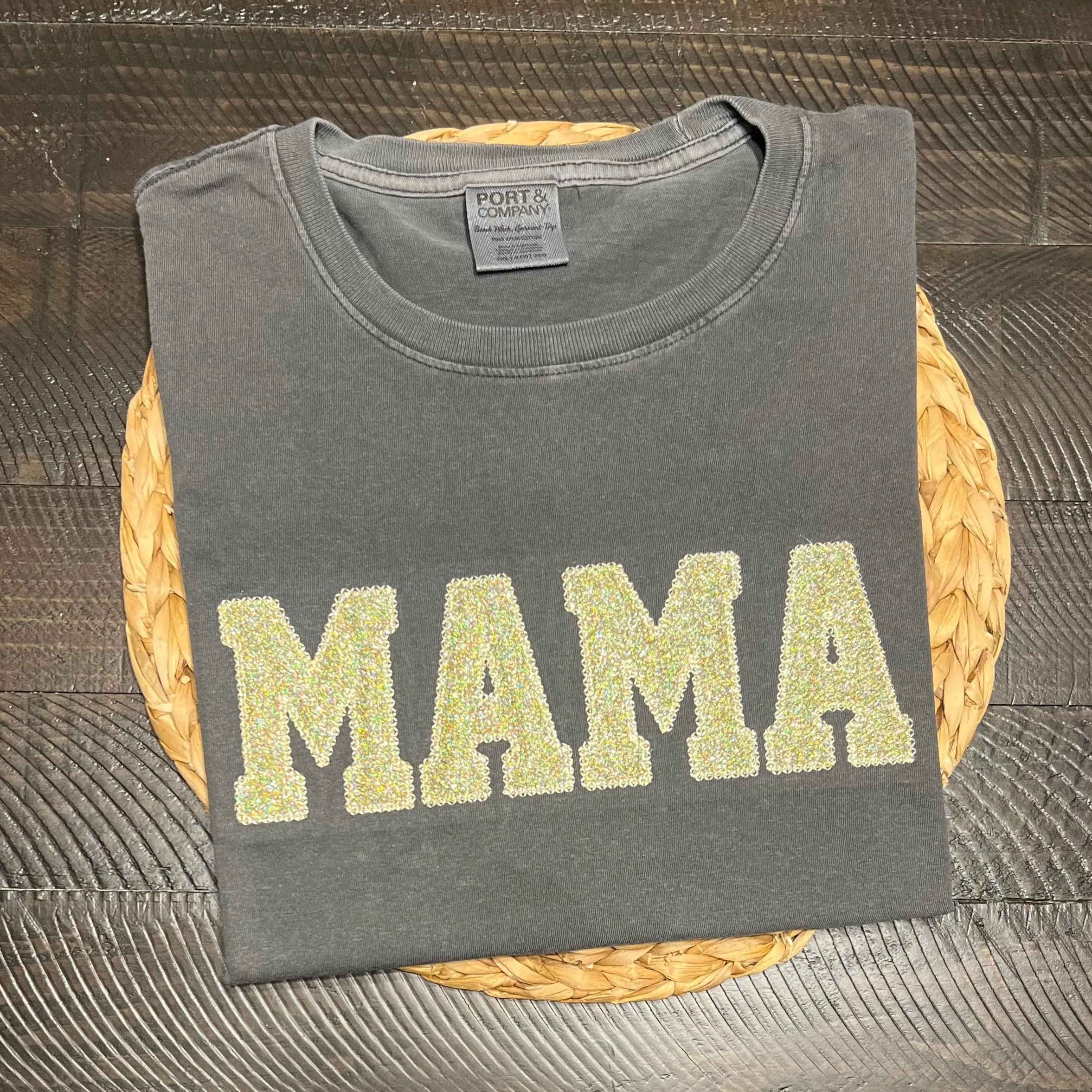 Custom Name Glitter Embroidered Applique Garment