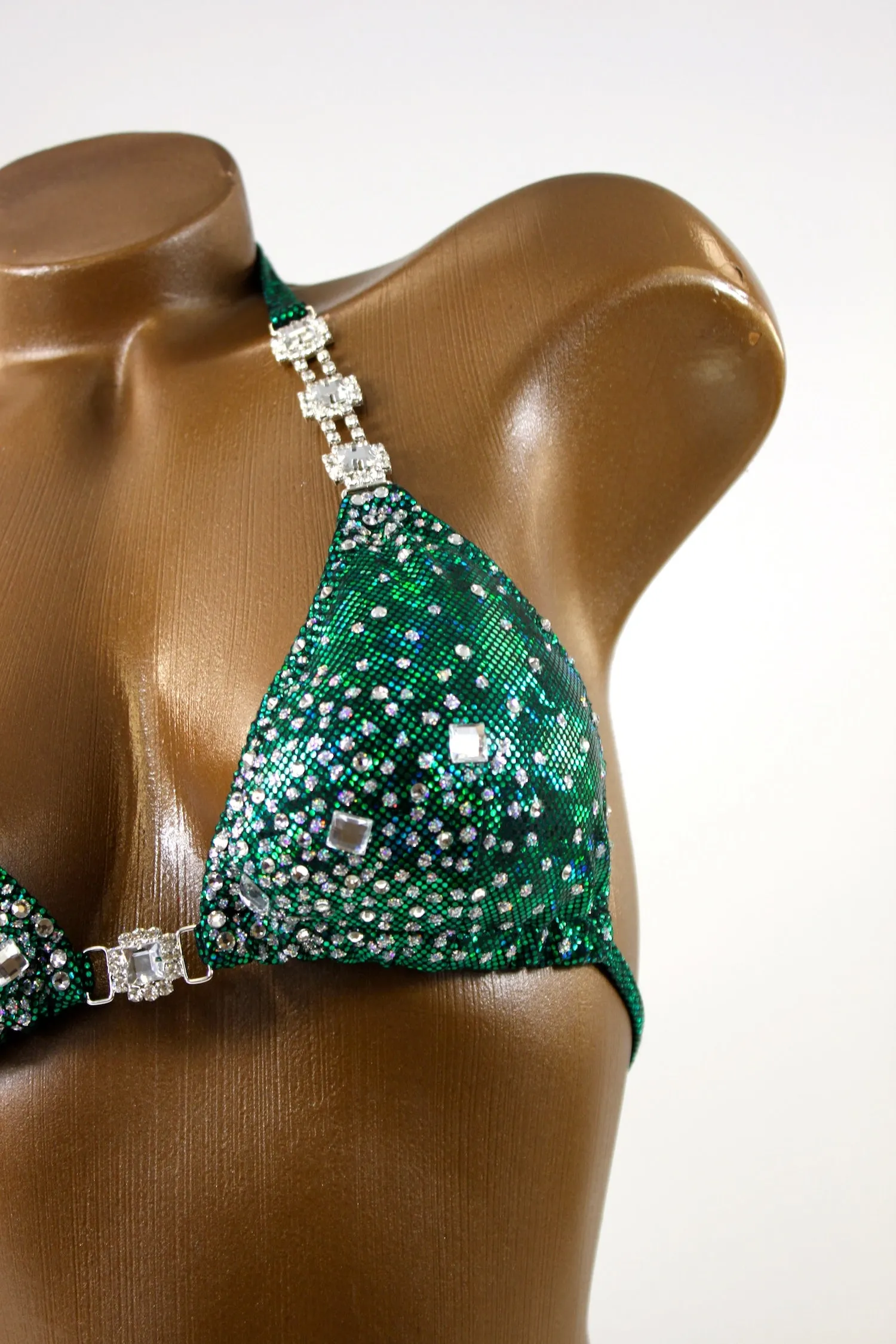 Dark Green Bikini Suit/ Gorgeous Green Competition Posing Bikini
