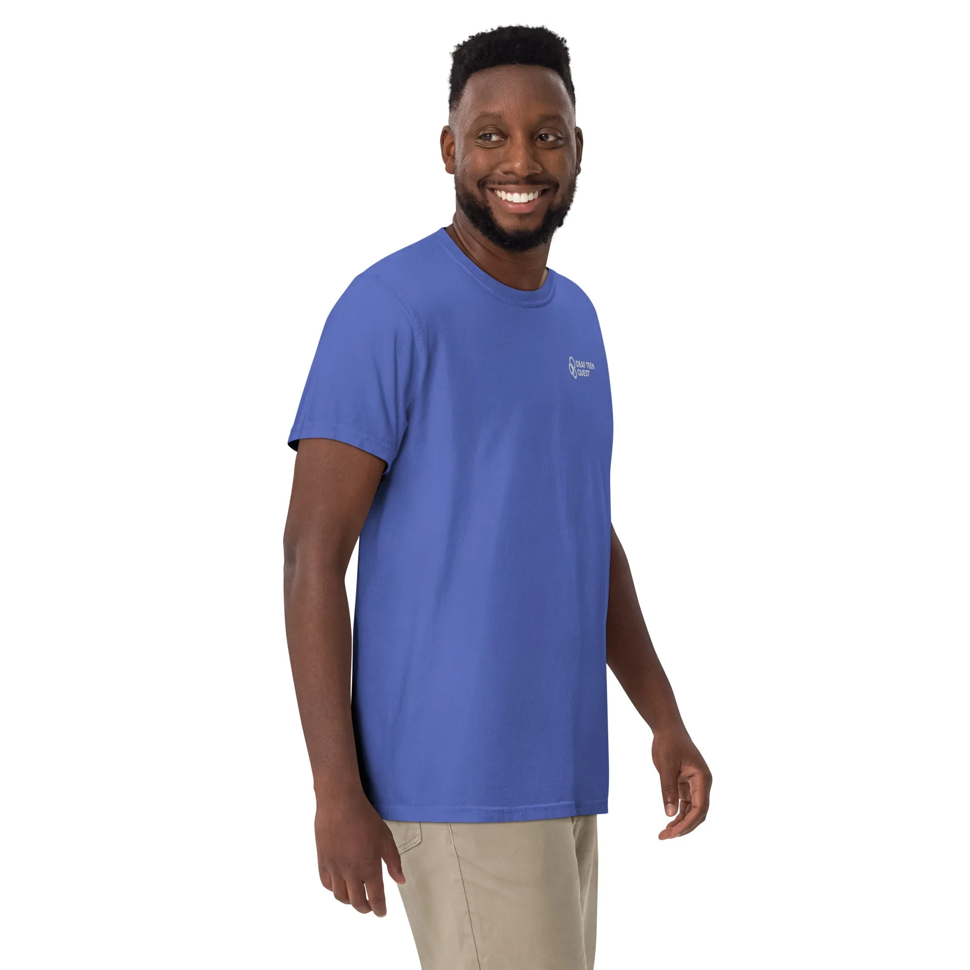 DTQ Men’s Embroidered garment-dyed heavyweight t-shirt