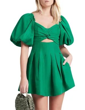 Dusk Knot Puff Sleeve Mini Dress