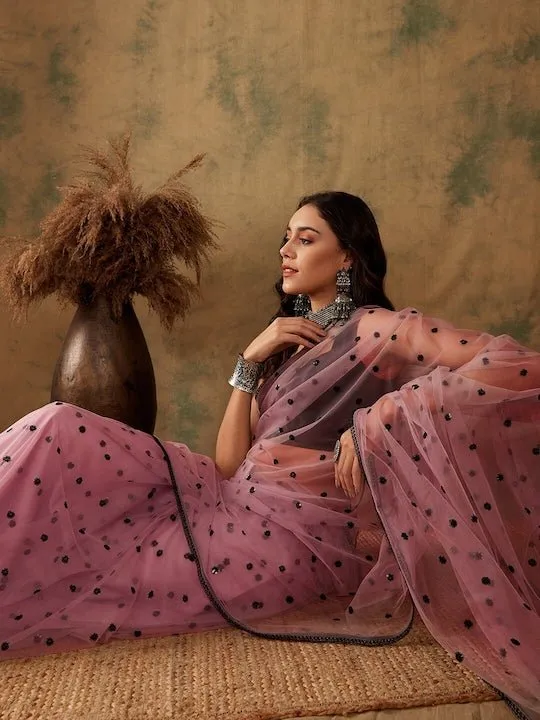 Embellished Net Saree