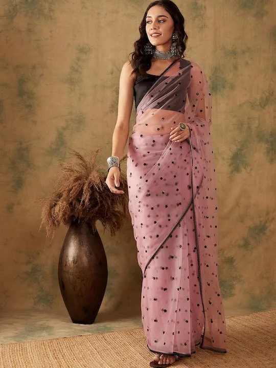 Embellished Net Saree