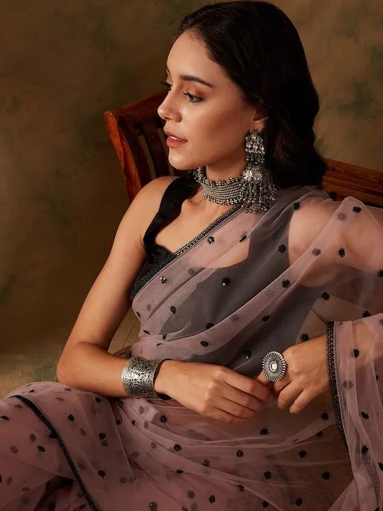 Embellished Net Saree