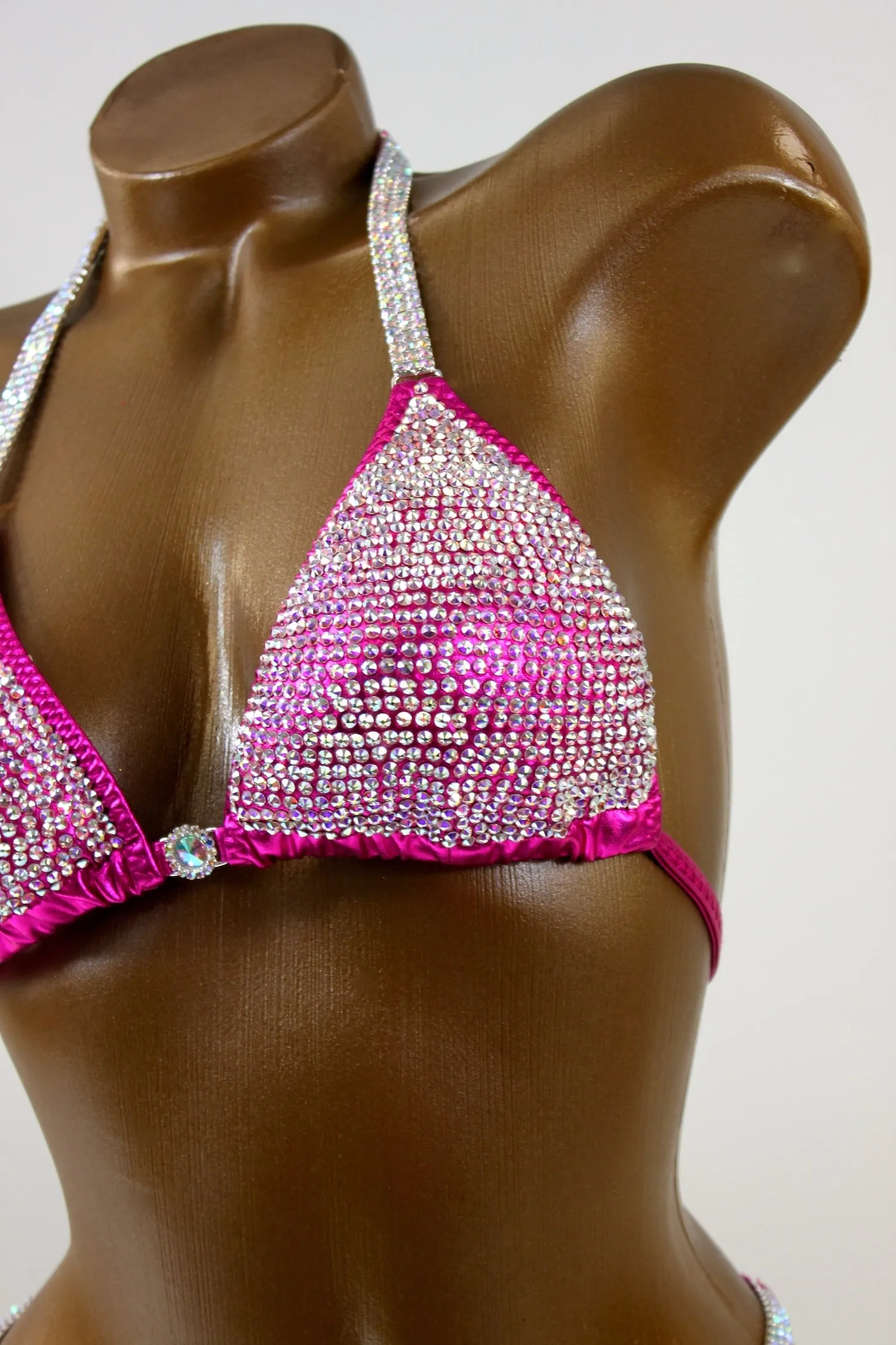 Final Sale Bright Fuchsia Crystal AB Bikini Suit