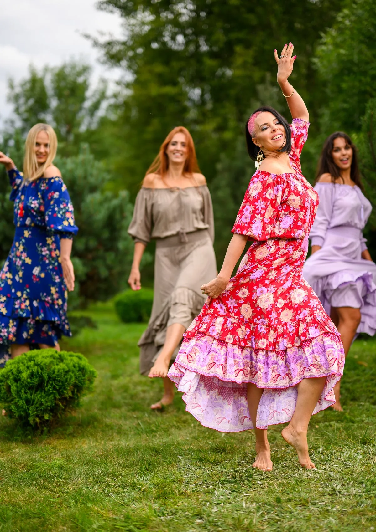 Flaminga Mix Flowers Red Dress