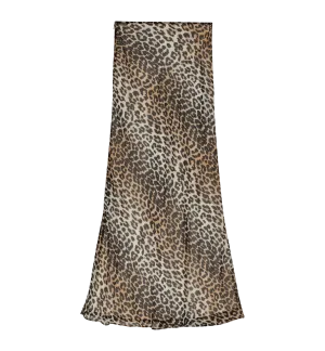 GANNI Leopard Chiffon Maxi Skirt
