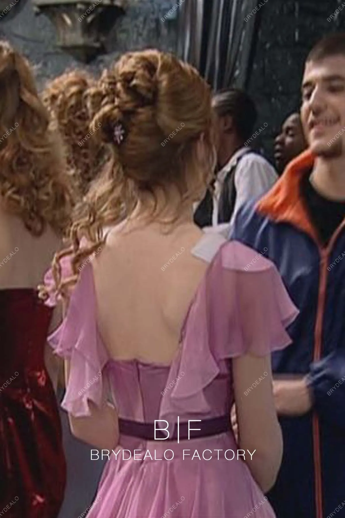 Hermione Granger Yule Ball Pink Ruffled A-line Party Dress Harry Potter