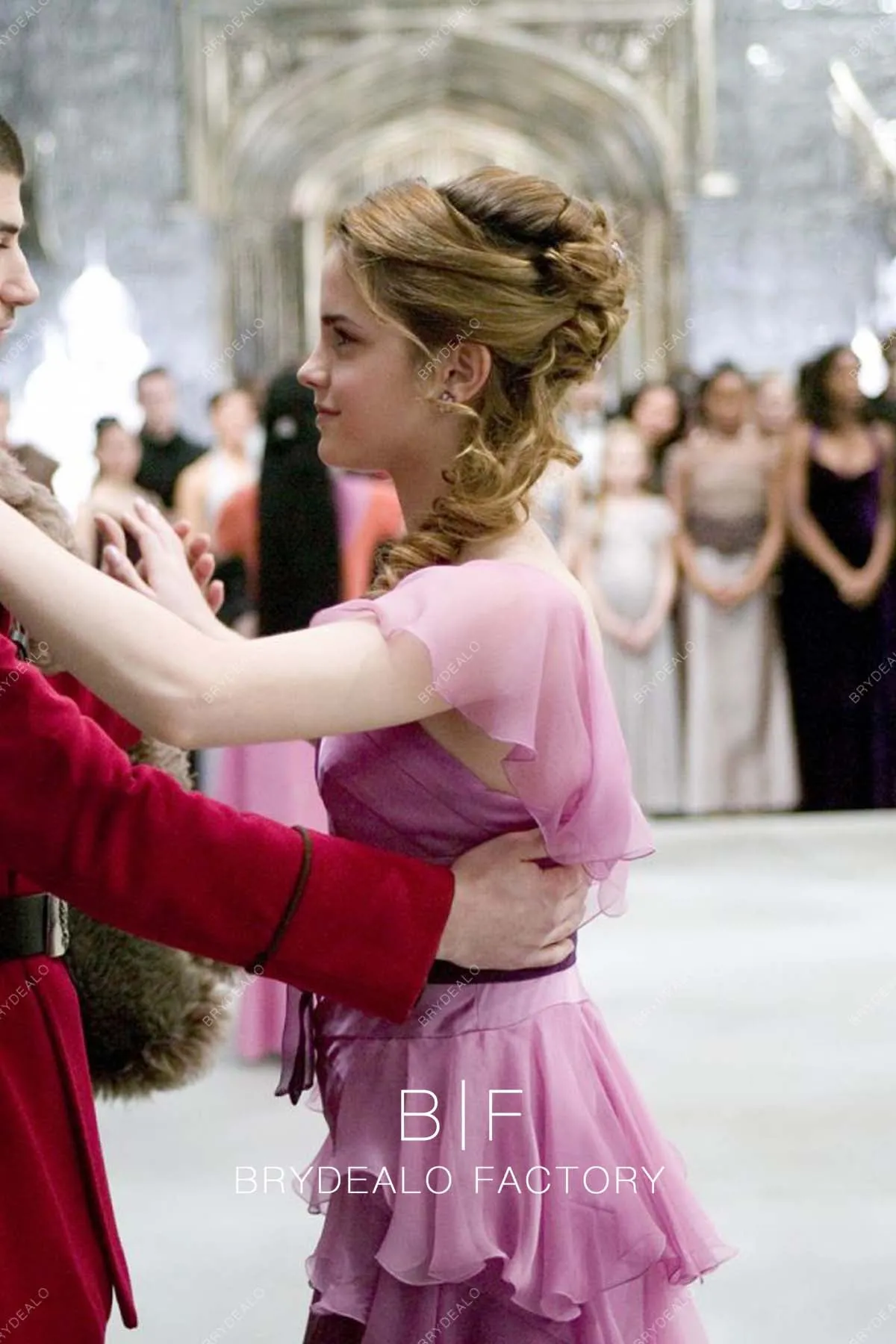 Hermione Granger Yule Ball Pink Ruffled A-line Party Dress Harry Potter