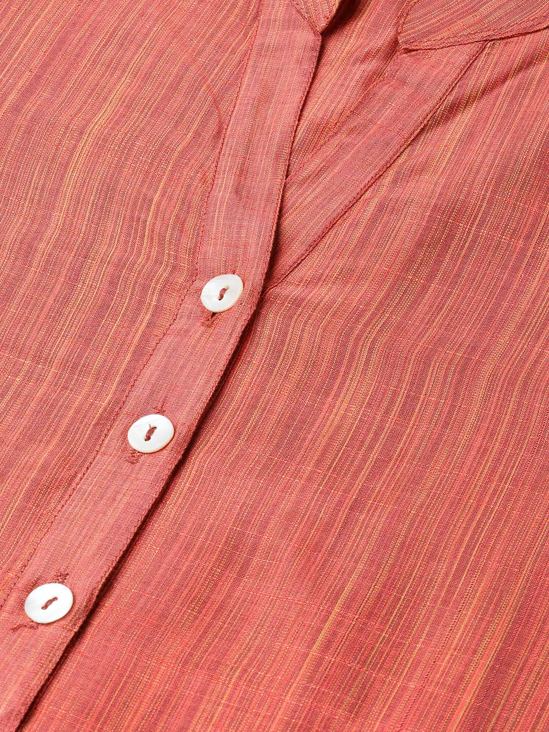 Jashvi Women Rust Orange & Beige Self-Striped Kurta with Trousers & Dupatta