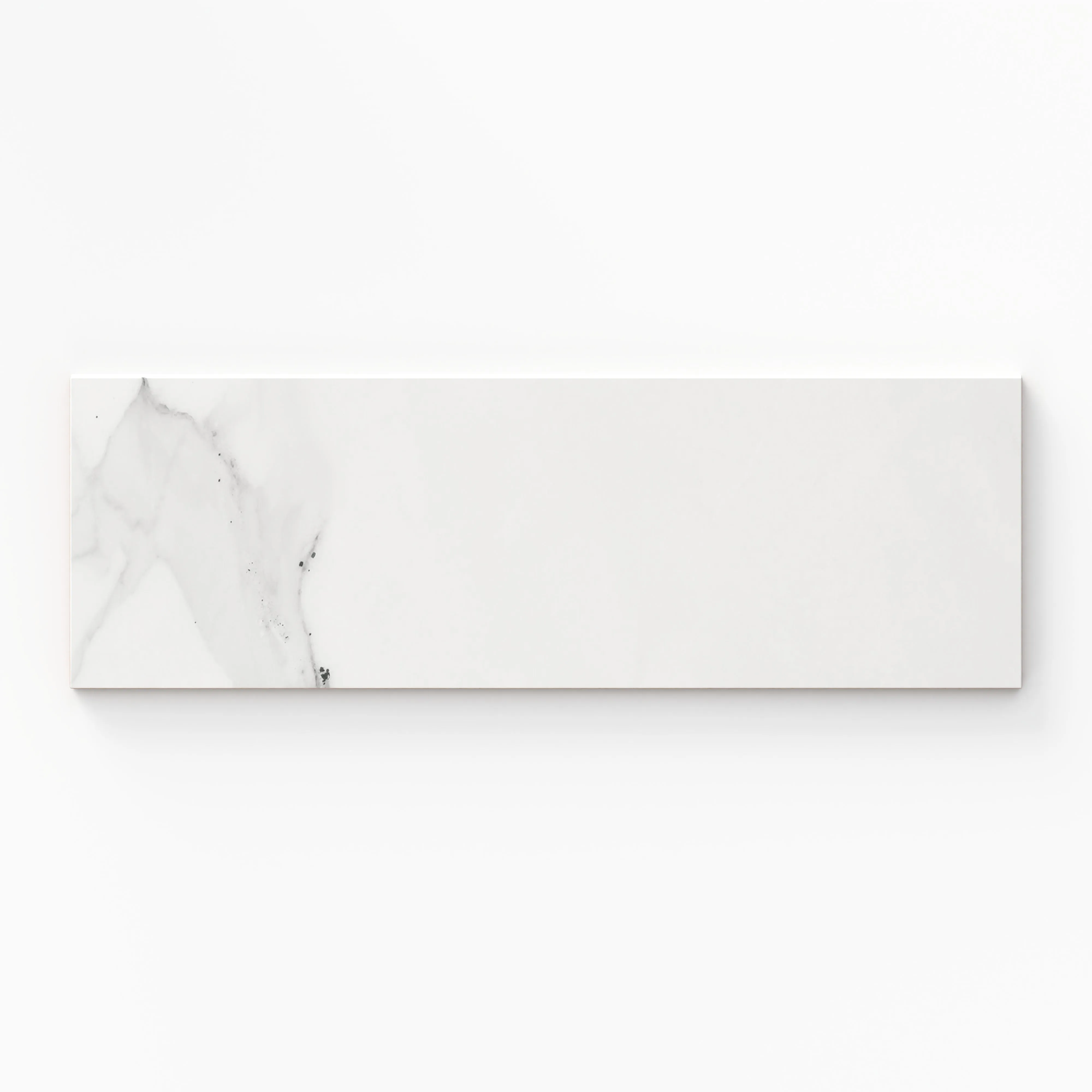 Julianna 4x12 Glossy Ceramic Bullnose Tile in Carrara