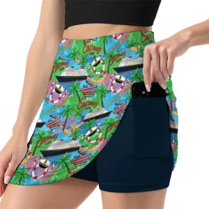 Let's Cruise Athletic A-Line Skirt With Pocket Solid Shorts