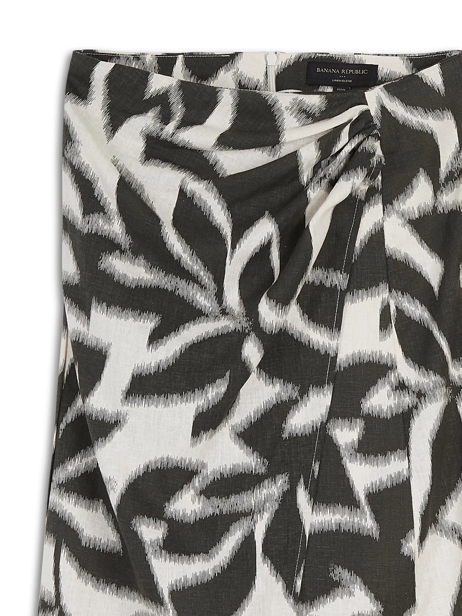 Linen-Blend Tulip Midi Skirt