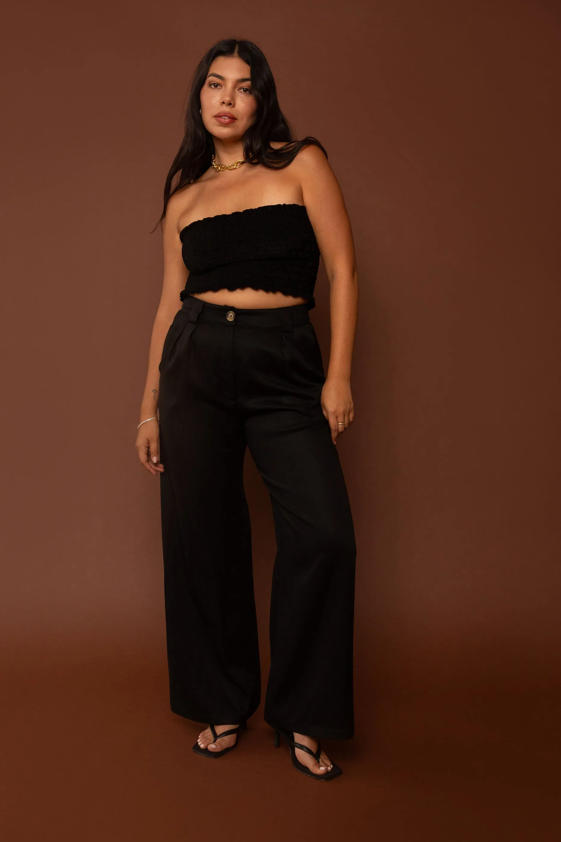 Matilda Top in Black Velvet