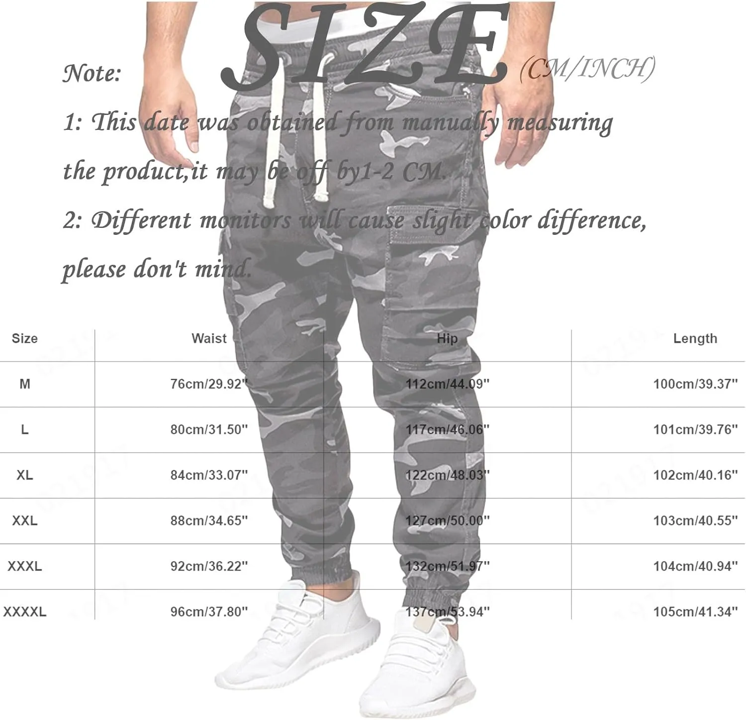 Mens Camo Sweatpants Closed Bottom Relaxed Fit Lightweight Joggers Elastic Waist Drawstring Cargo Pants with Pockets