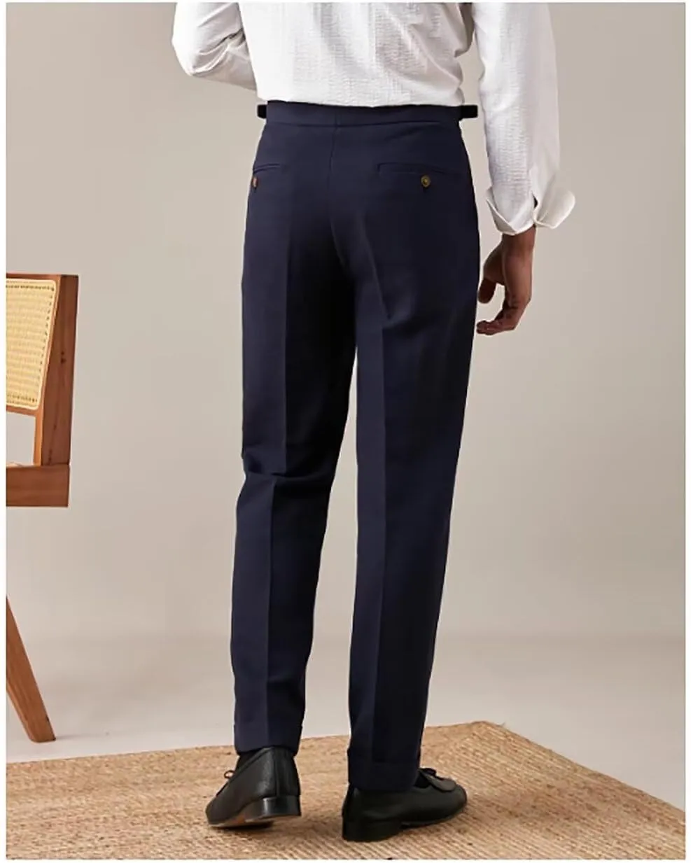 Men's Casual Linen Pants Slim Fit Summer Beach Dress Pants Lightweight Linen Trousers