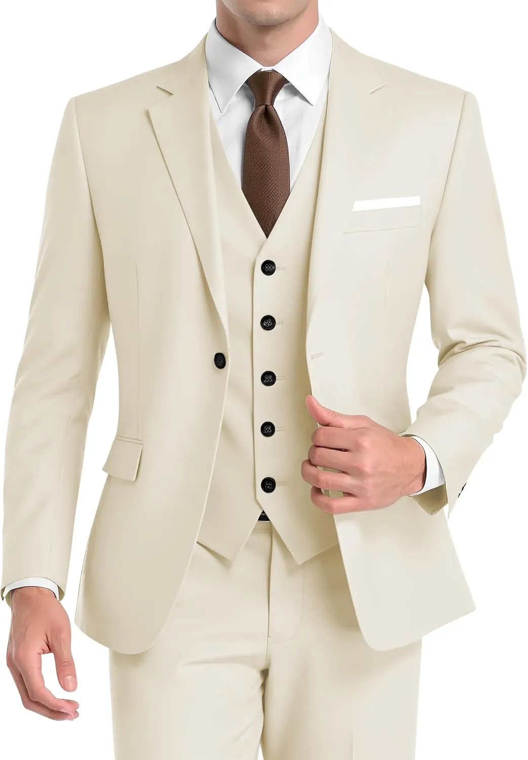 Men's Suits 3 Piece Slim Fit Suits for Men Jacket Vest Pants Suit for Wedding Prom Dinner Party