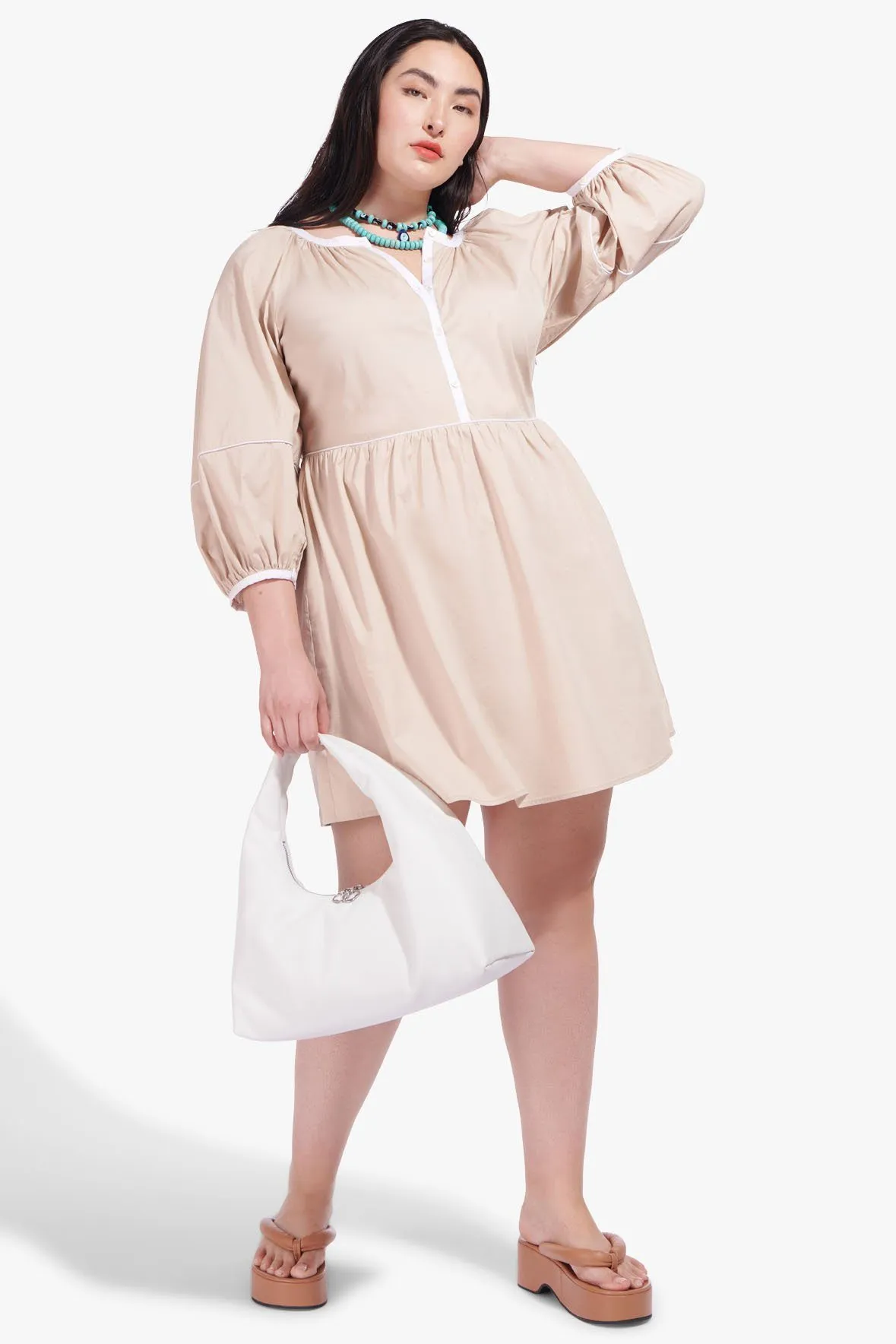 MINI DEMI DRESS | BISCOTTI WHITE ES