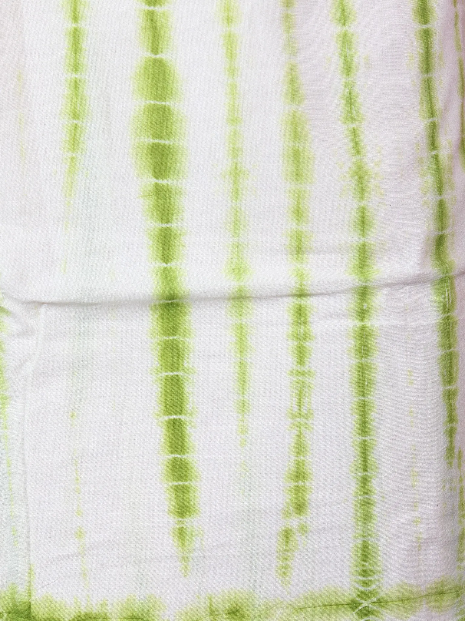 Mint Green Ivory Red Orange Hand Shibori Dyed Cotton Suit-Salwar Fabric With Chiffon Dupatta - S1628179