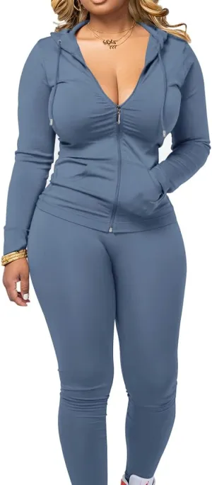 Mrskoala Two Piece Outfits for Women Jogger Sets Workout Sweat Suits Tracksuit Pants Set