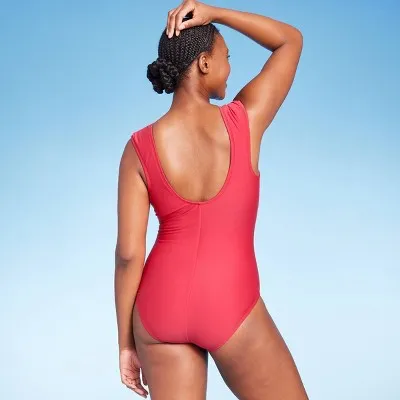 New - Kona Sol Women's Tummy Control U-Wire One Piece Swimsuit Full Coverage Swimwear