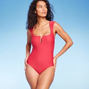 New - Kona Sol Women's Tummy Control U-Wire One Piece Swimsuit Full Coverage Swimwear