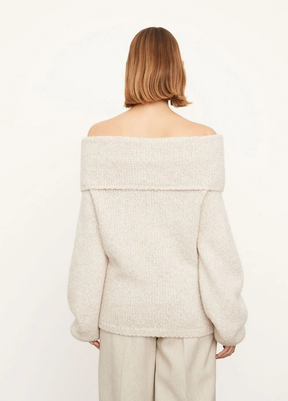 Off the Shoulder Pullover in Heather Pearl Oat