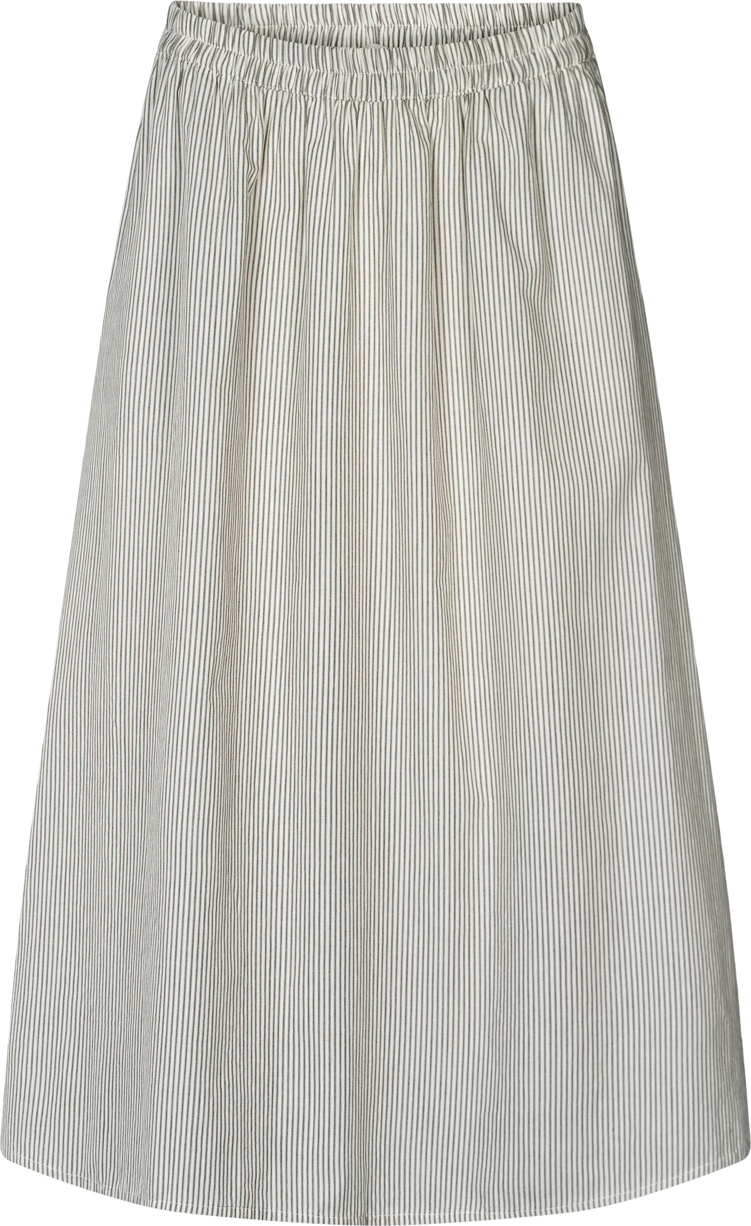Petra Skirt Poplin - Mulch White Stripe