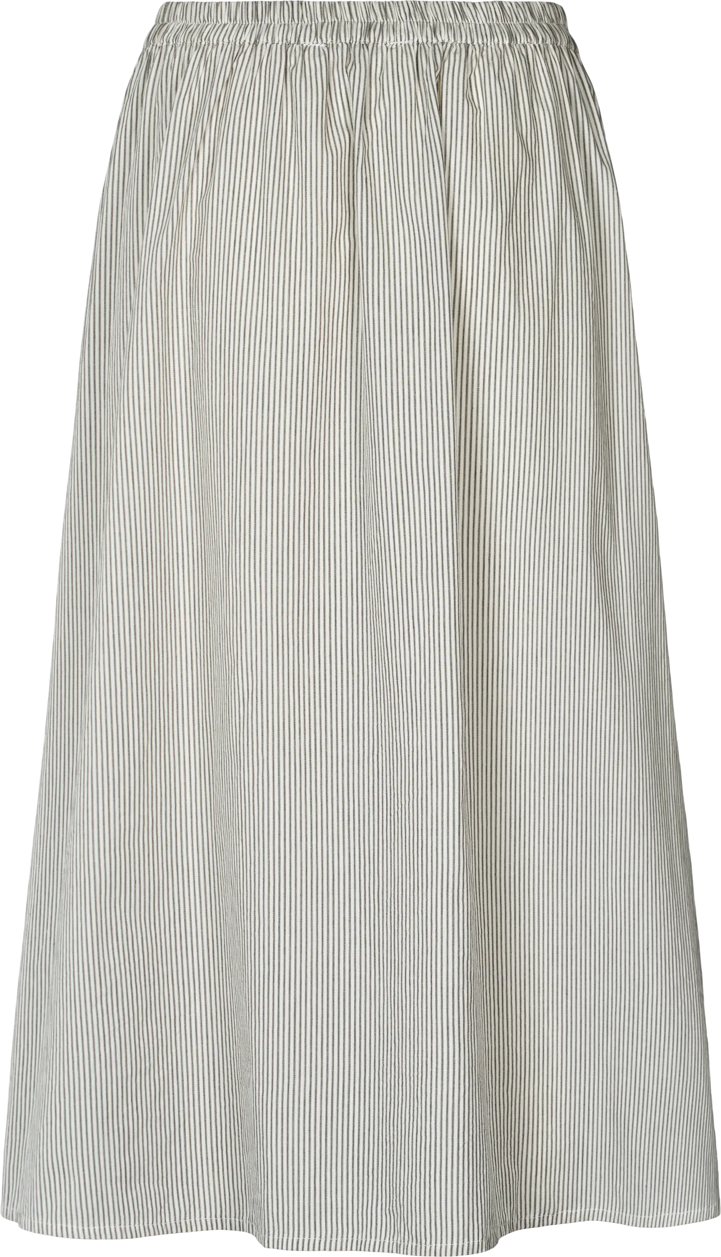 Petra Skirt Poplin - Mulch White Stripe