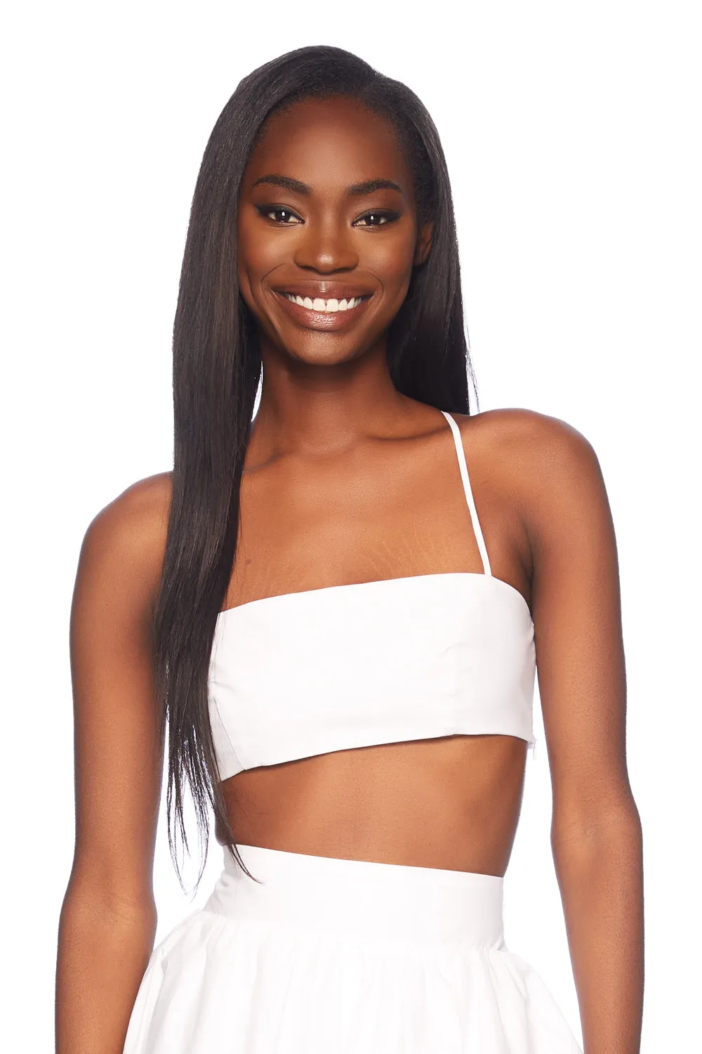 poplin string crop top