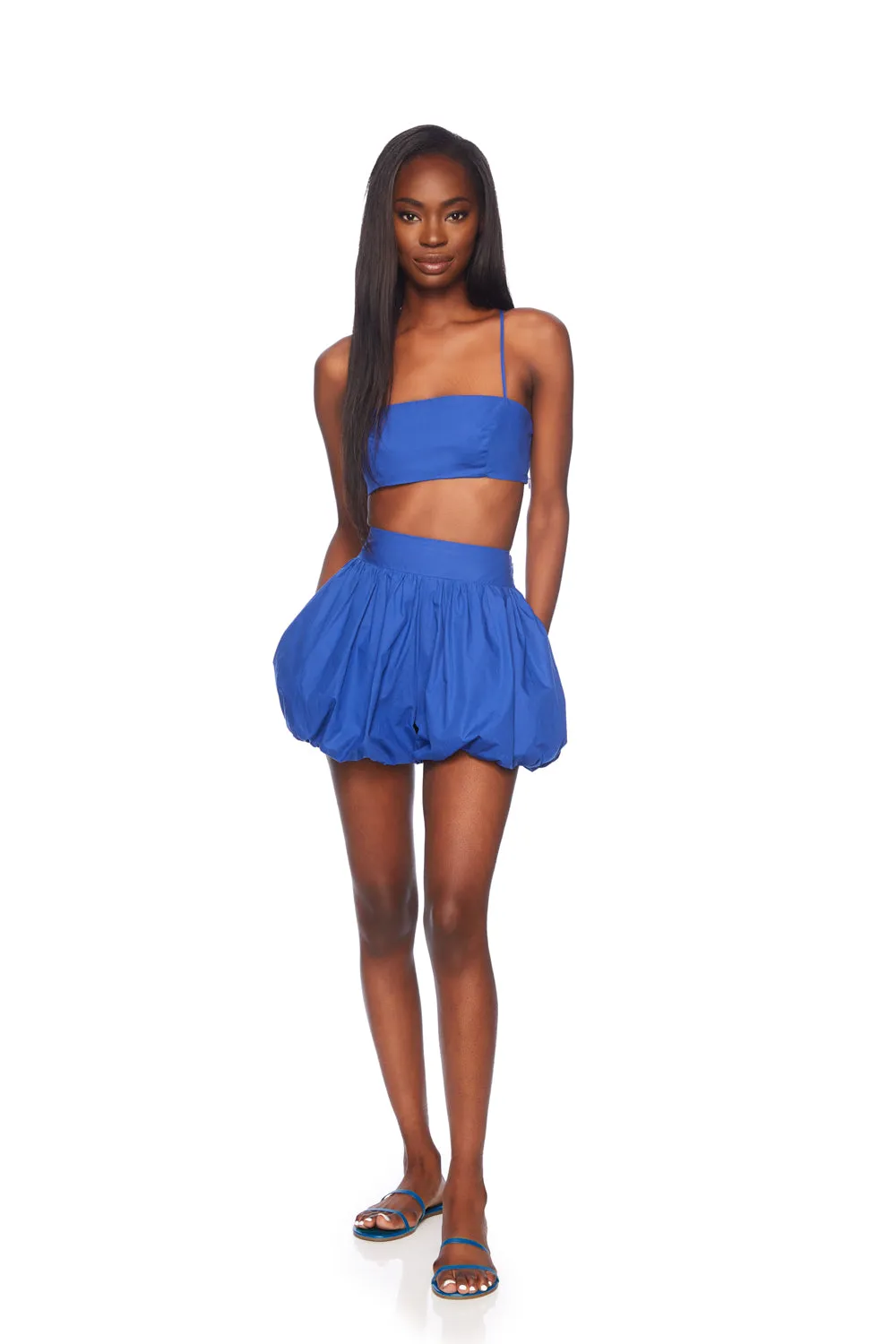 poplin string crop top