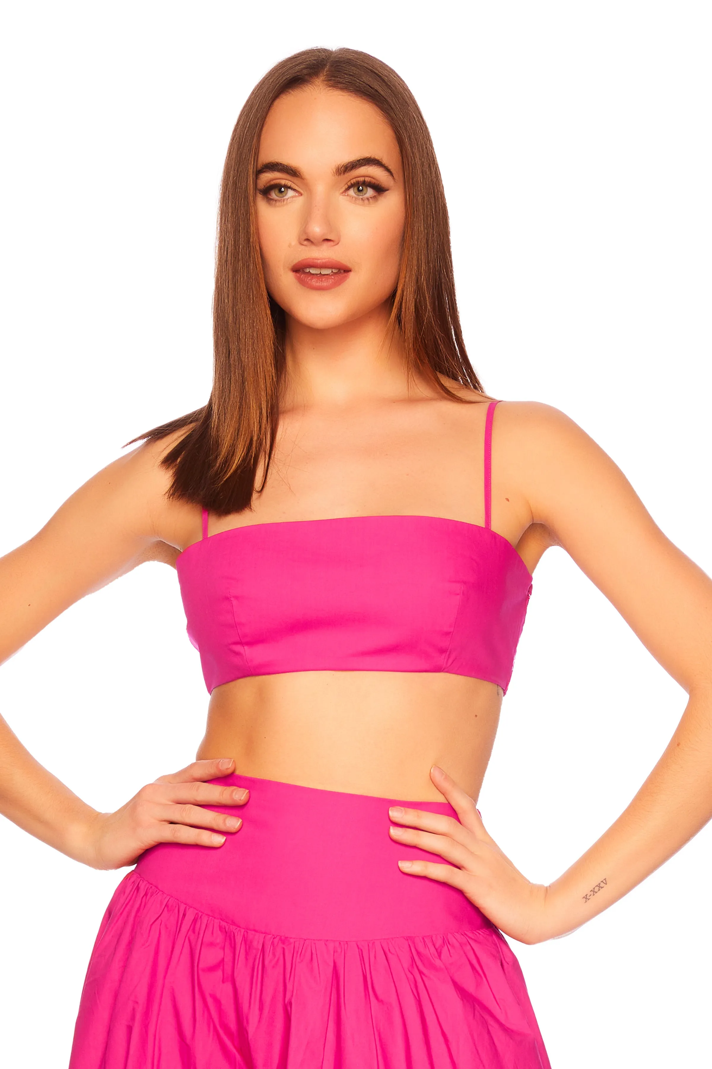 poplin string crop top