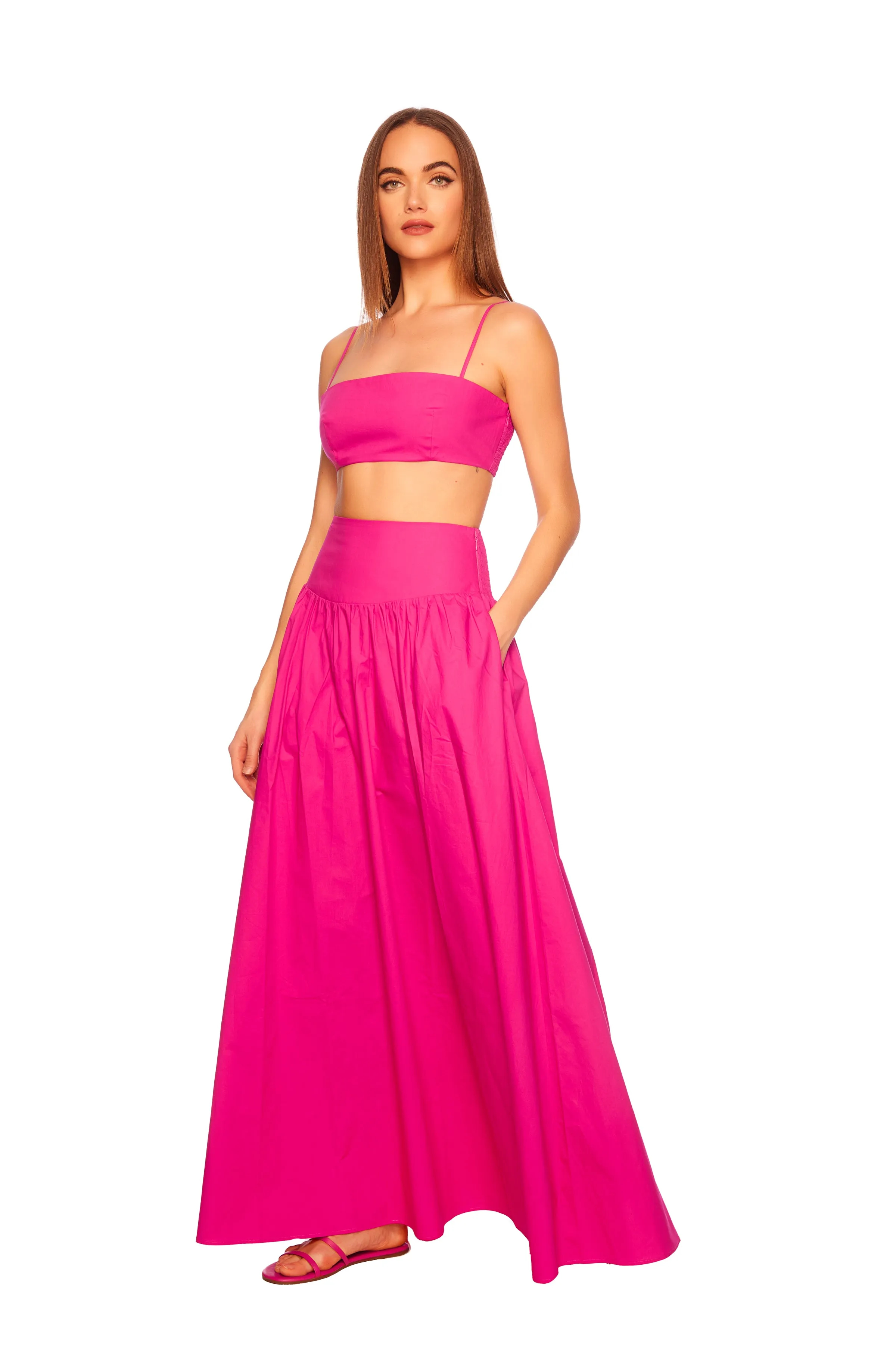 poplin string crop top