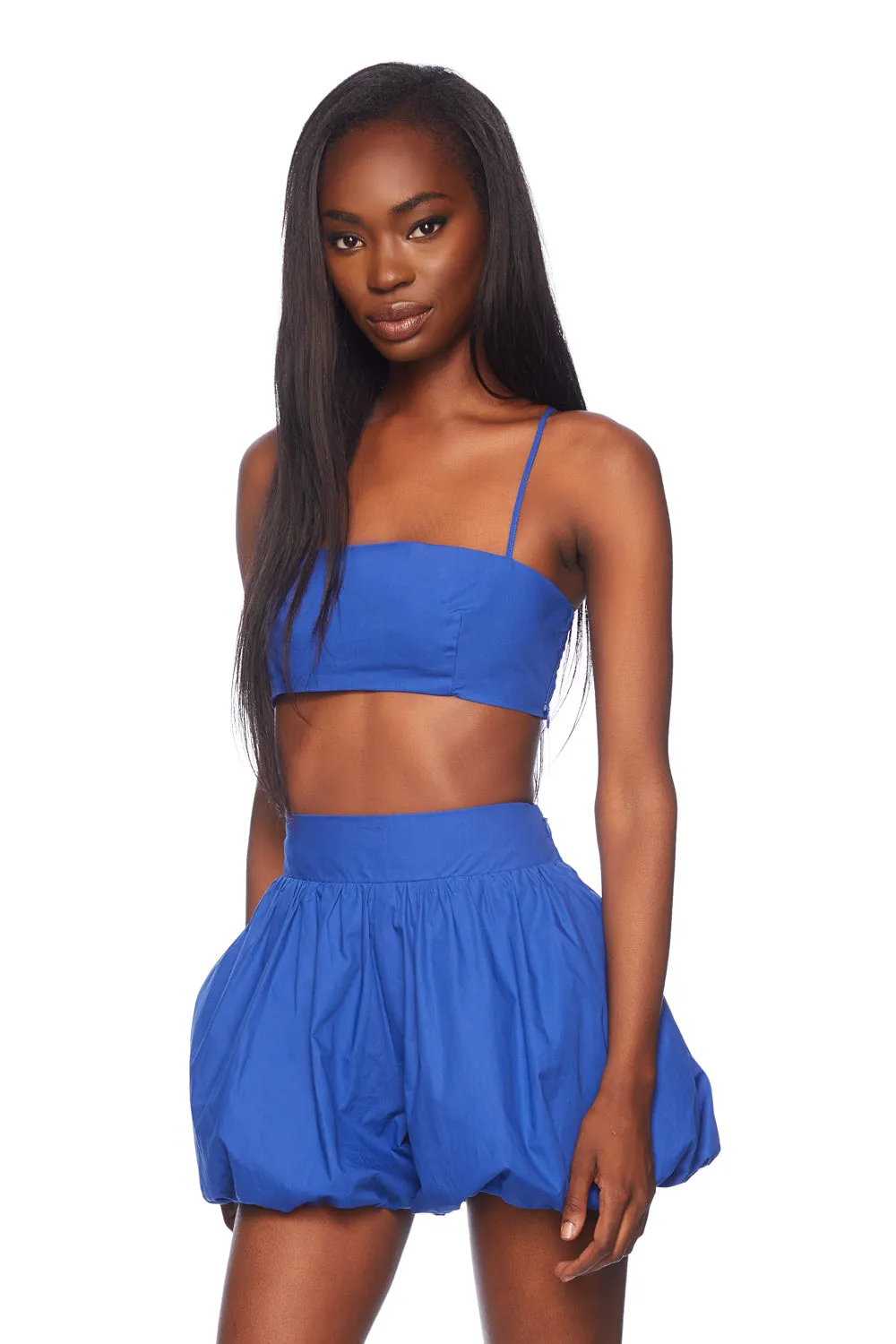 poplin string crop top