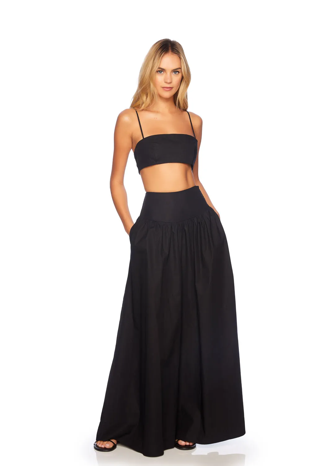 poplin string crop top