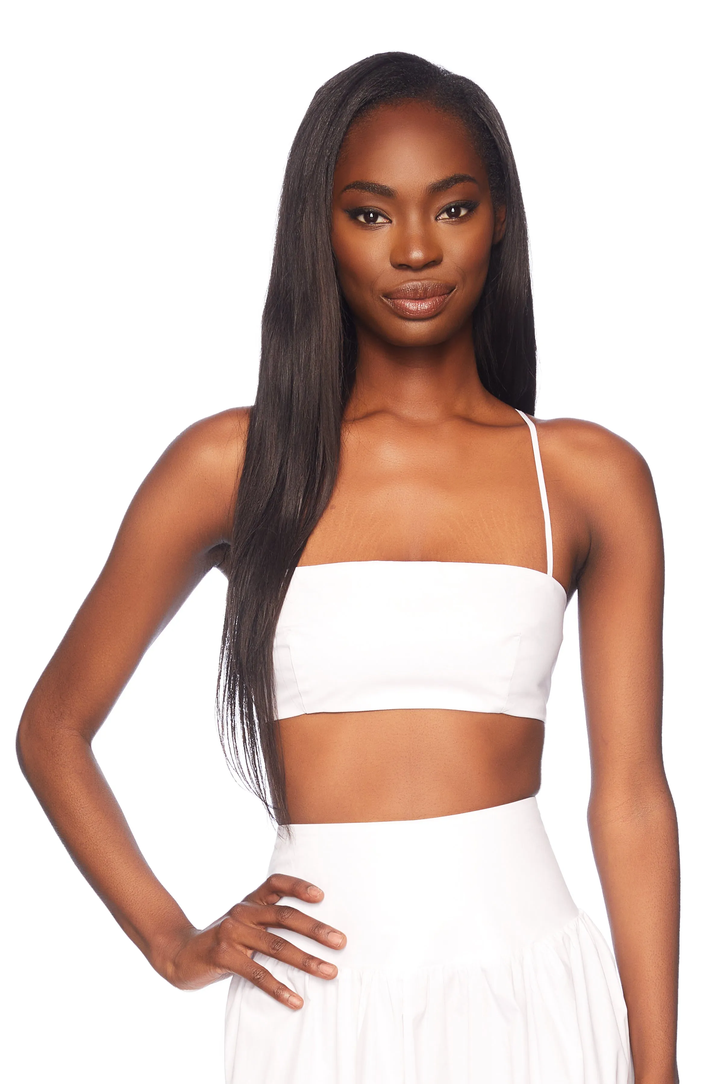 poplin string crop top