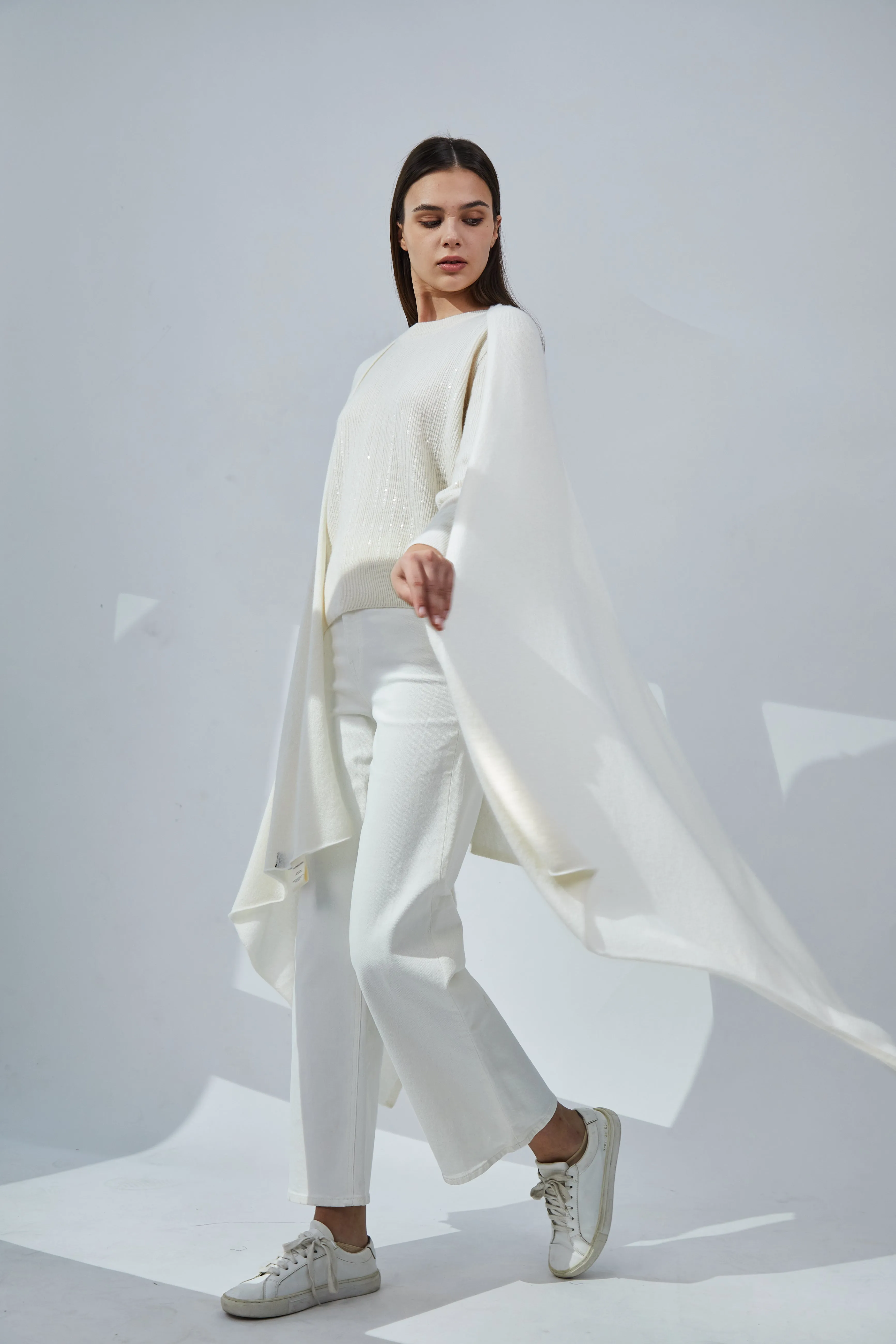 Pure Cashmere Travel Wrap - Ivory
