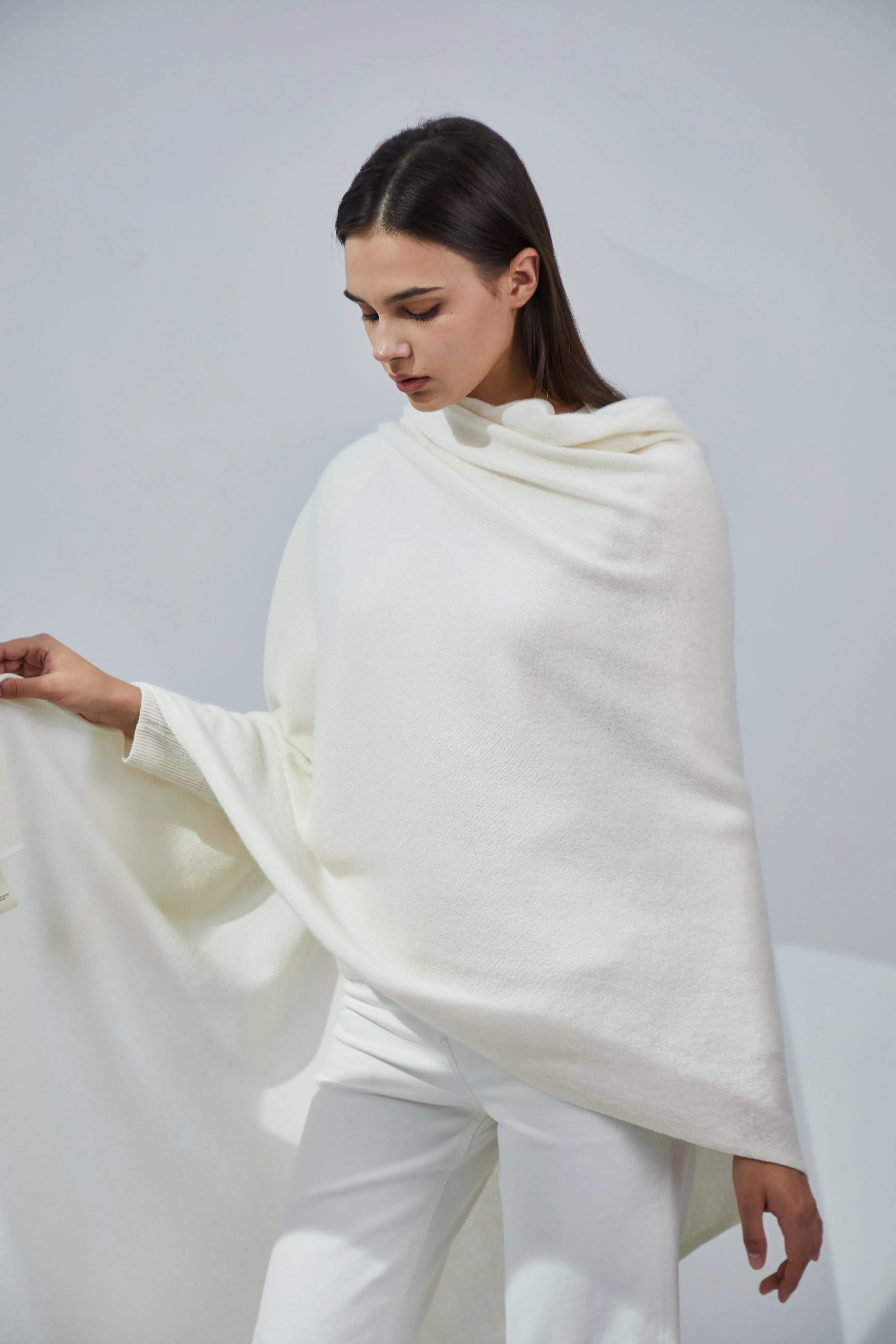 Pure Cashmere Travel Wrap - Ivory